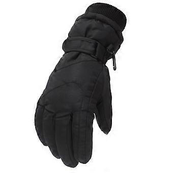 Guantes para clima frío para niños y mujeres – Manoplas de nieve resistentes al viento, para esquí y trabajo al aire libre, color negro.
