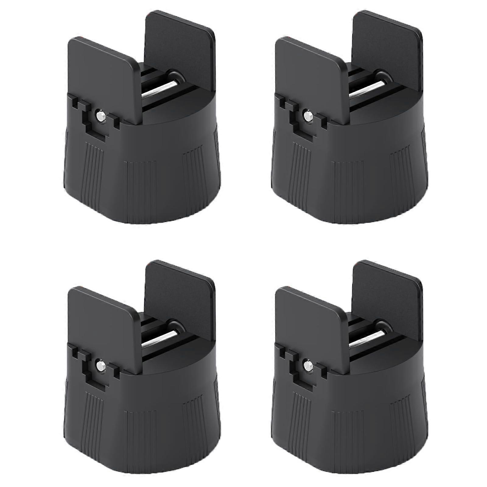 Furniture Risers 4 Pcs Adjustable Bed Risers Heavy Duty Support Height Boost 5cm Black