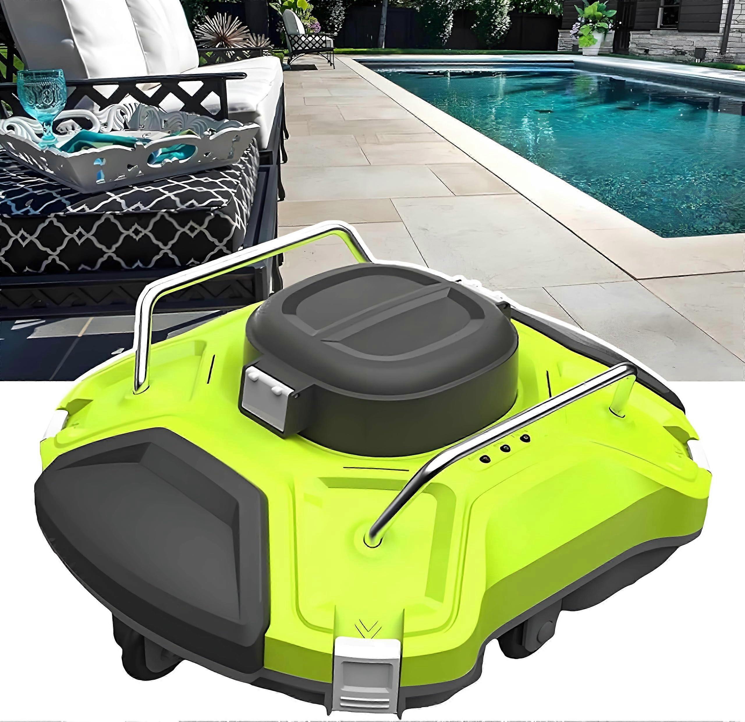 Cordless Robotic Pool Cleaner with Filter, Automatic Vacuum for 80100㎡ Pools, LED Indicator