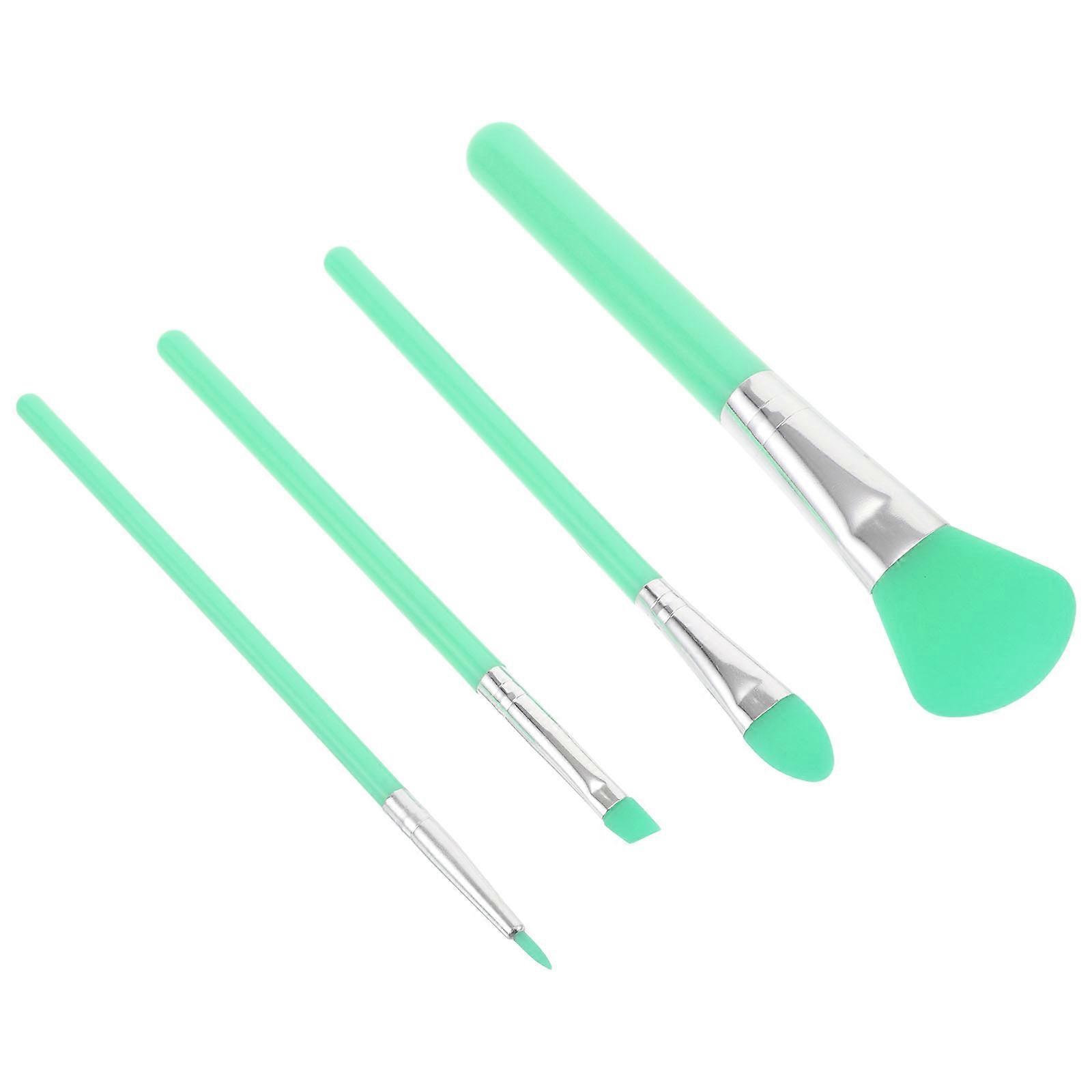 Light Green Silicone Makeup Brushes for Face Application with 1Set Multi-Functional Tools
