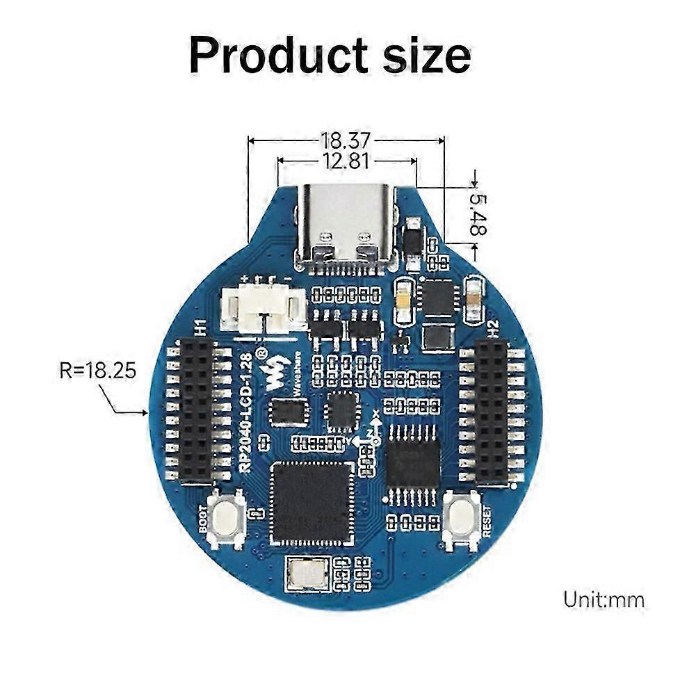 Waveshare for Raspberry Pi RP2040 Microcontroller Development Board1.28 Inch Circular LCD Display Screen with Sensor MicroPython Perfekt