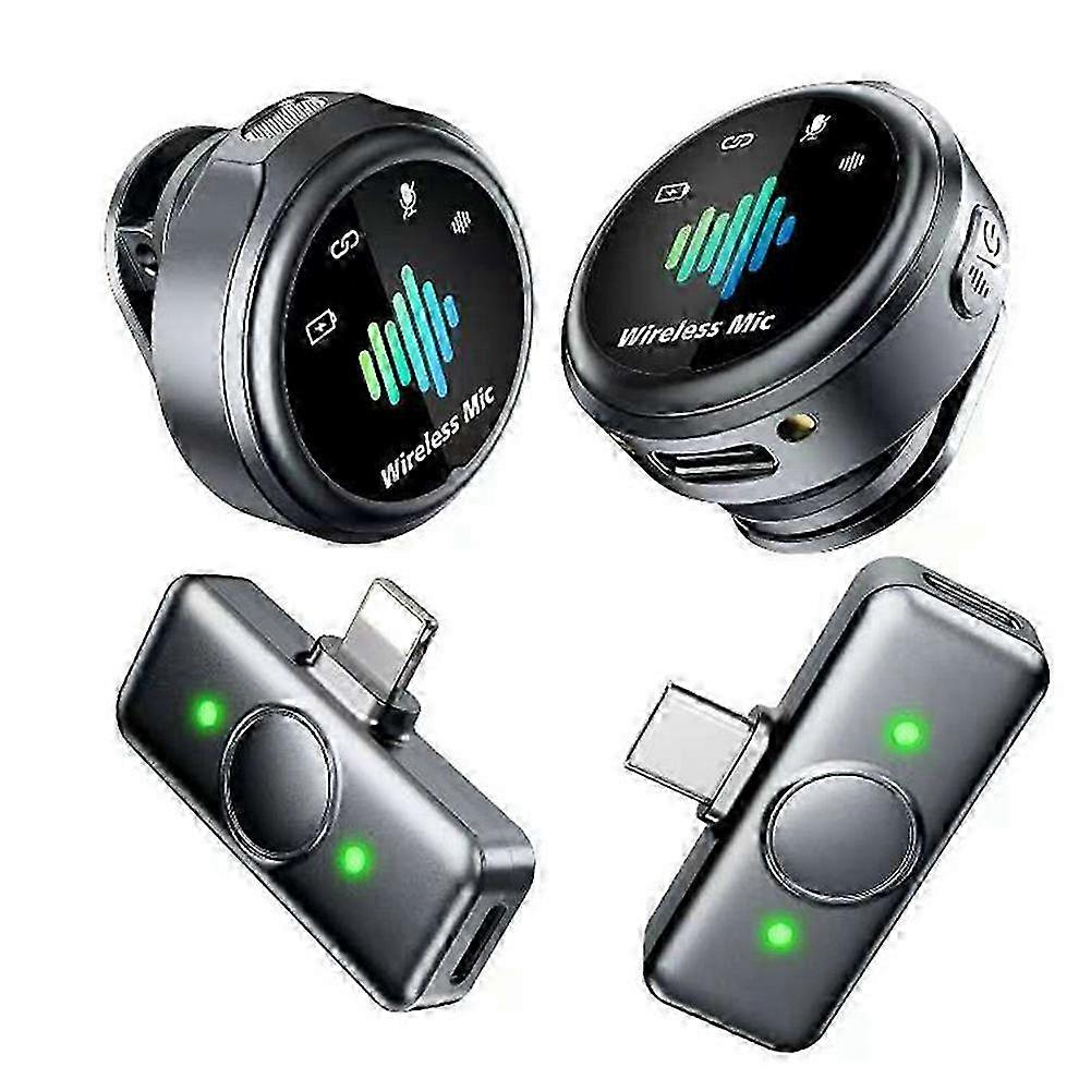 Microphone compatible with IPhone /Android,Lavalier Wireless Mic with Noise Cancellation,Mic Mini compatible with Live Streaming,Interviews