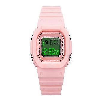 Mode Wasserdichte Frauen LCD Digitale Stoppuhr Datum Gummi Sport Armbanduhr