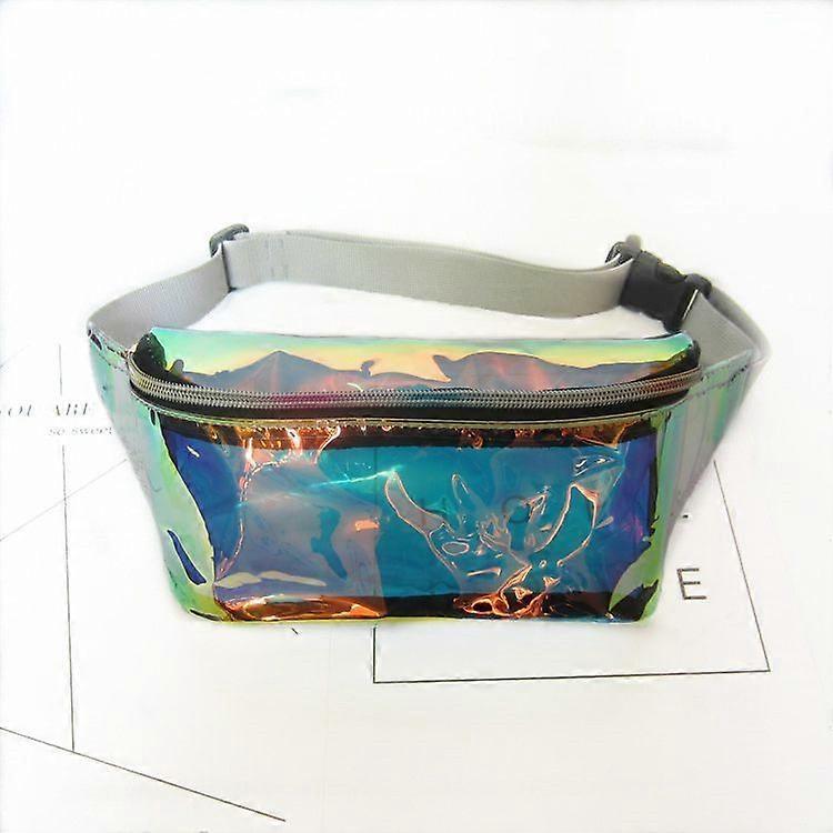 Nova Symphony Laser Cintura Bag Metálico Transparente PVC Beach Bag Prata Transparente 10 polegadas