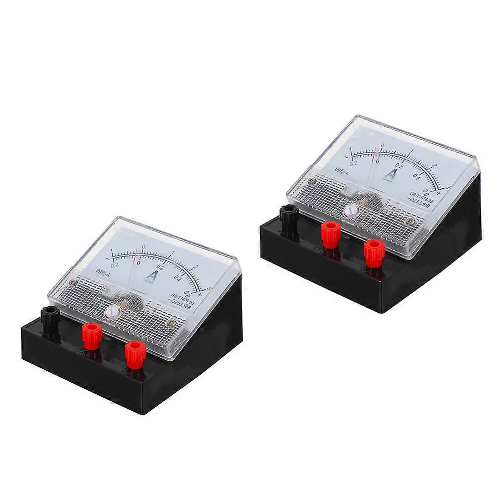 2pcs Experiment Equipment Current Ammeter Plastic Ammeter Experiment Apparatus