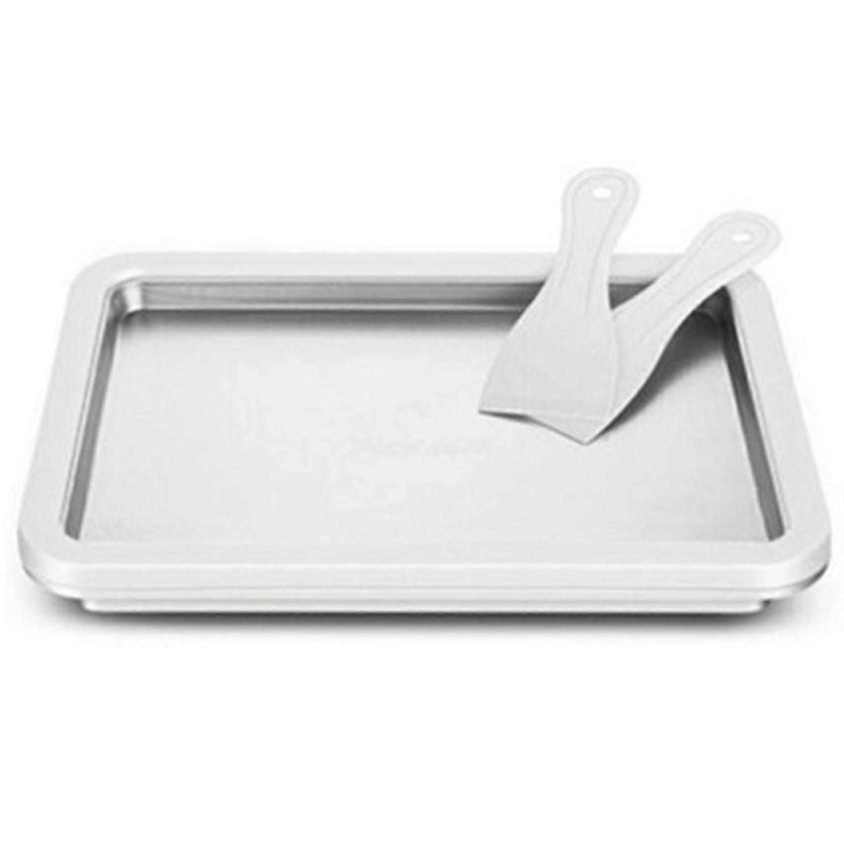 Eiscreme, Eiscreme-Rollplatte, mit 2 Spateln, geeignet für Eis Cr