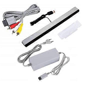 Barra sensore di movimento cablata 3 in 1, alimentatore, cavo AV composito per console di gioco, spina europea, compatibile con controller