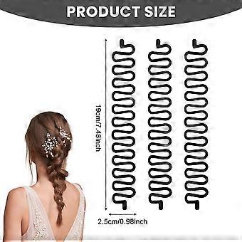 3-Pack Hair Braider Tool, Plastic Twist Styling Braid Tool for All Hair Types, Party Hairstyle Styler