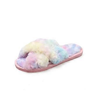 (Taglia: 36-37) Pantofole Donne Peluche Pantofole Caldo Antiscivolo Flip Flop