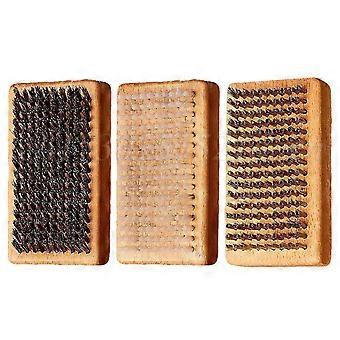 Set di 3 spazzole per sciolinatura sci con manico ergonomico, spazzola portatile per sci e snowboard, compatibile con lo sci all'aperto.