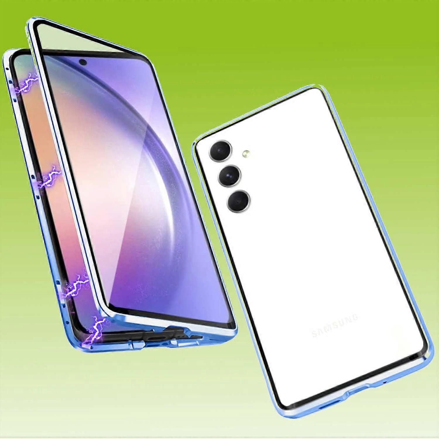 For Samsung Galaxy A34 5G Mobile Phone Case Magnetic Glass Bumper Case Cover