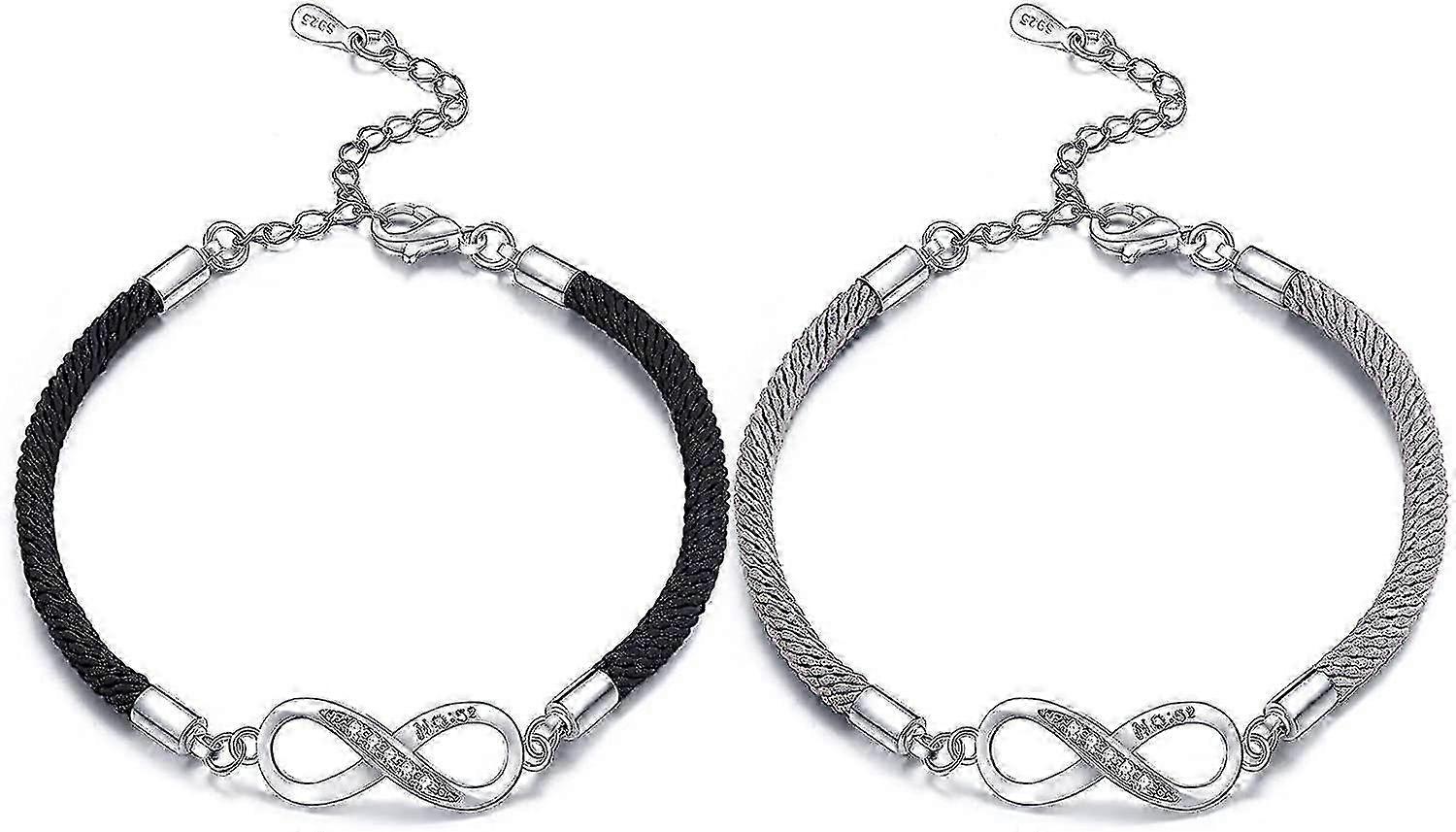 2 Pcs Women Adjustable Couple Bracelets