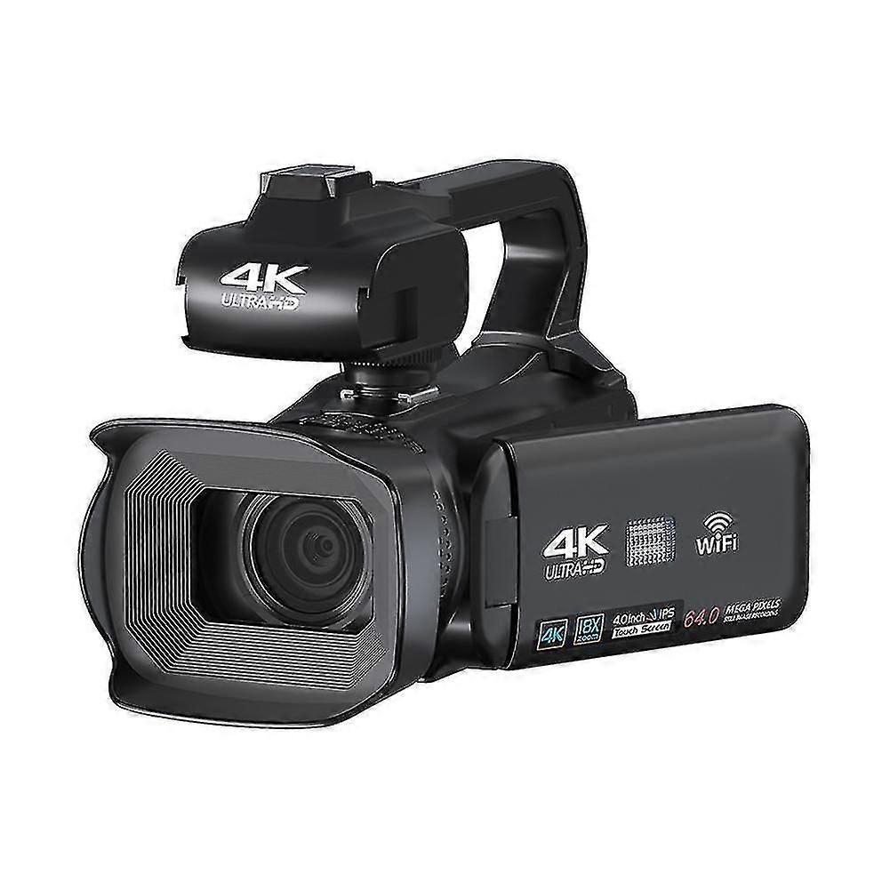 Câmera de vídeo profissional 4K com sensor de 64MP e tela sensível ao toque de 4 polegadas para gravação de alta qualidade