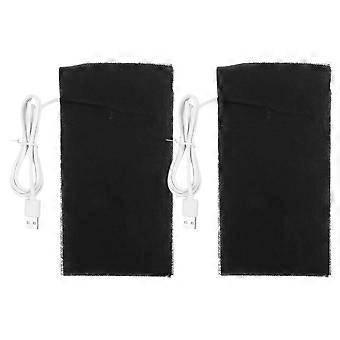 Reptile Heat Pad USB Electric Heat Pads 2Pcs Comfortable Pet Mat Black