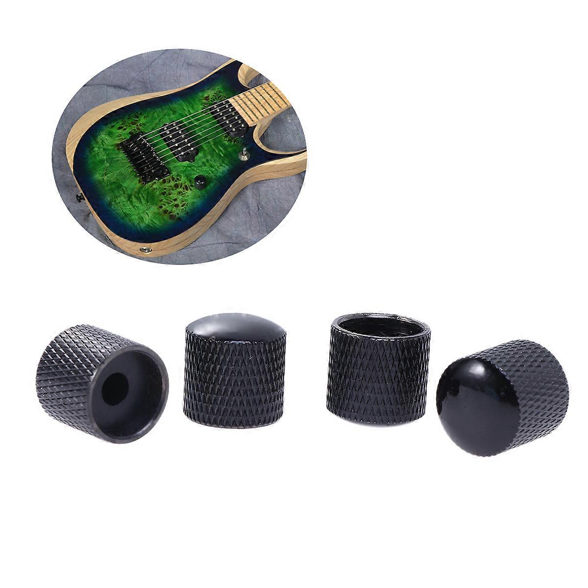4pcs Heavy Electric Guitar Knobs Buttons Black