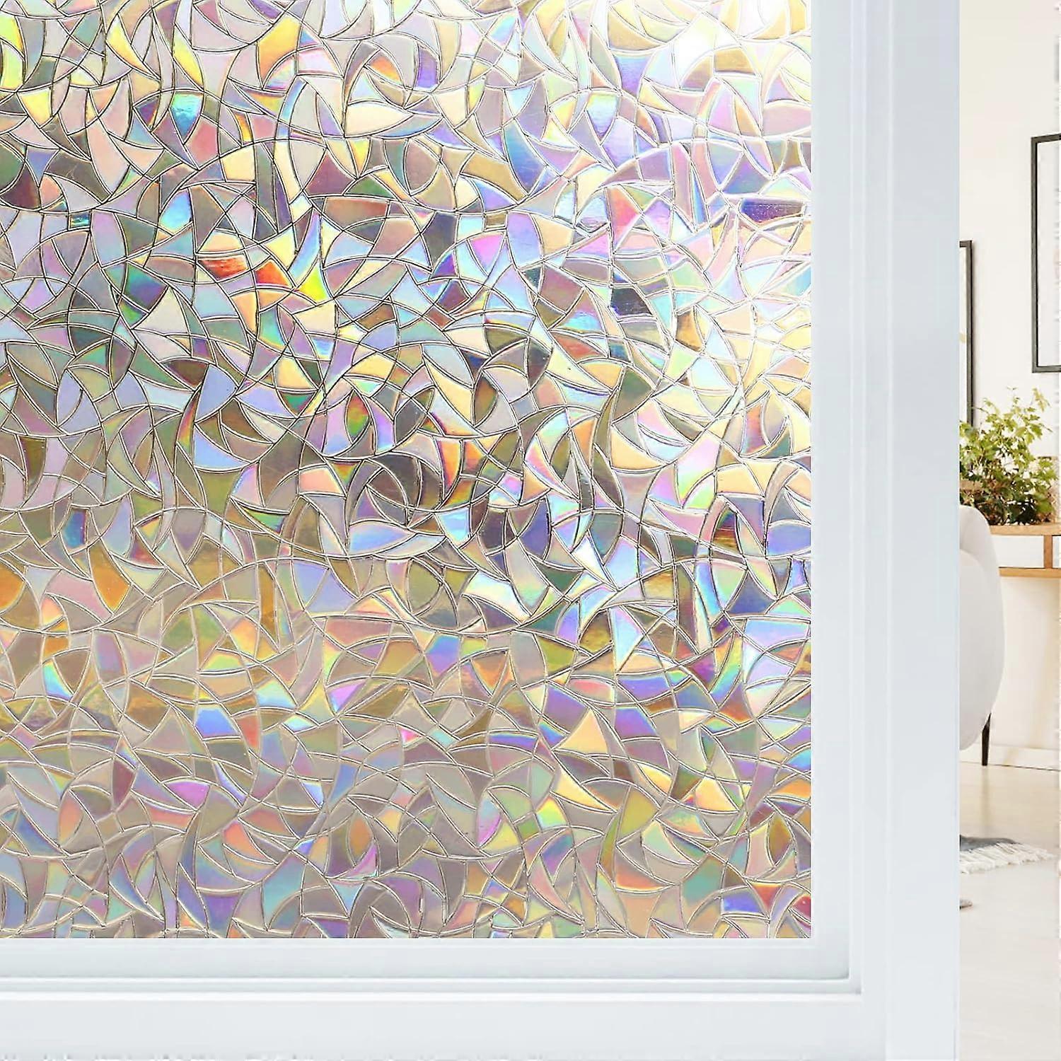 Rainbow Effect Electrostatic Window Film, Decorative Privacy Window Fi
