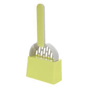 Pet Litter Scoop for Cat Use with Holder 1Set Durable Green ABS
