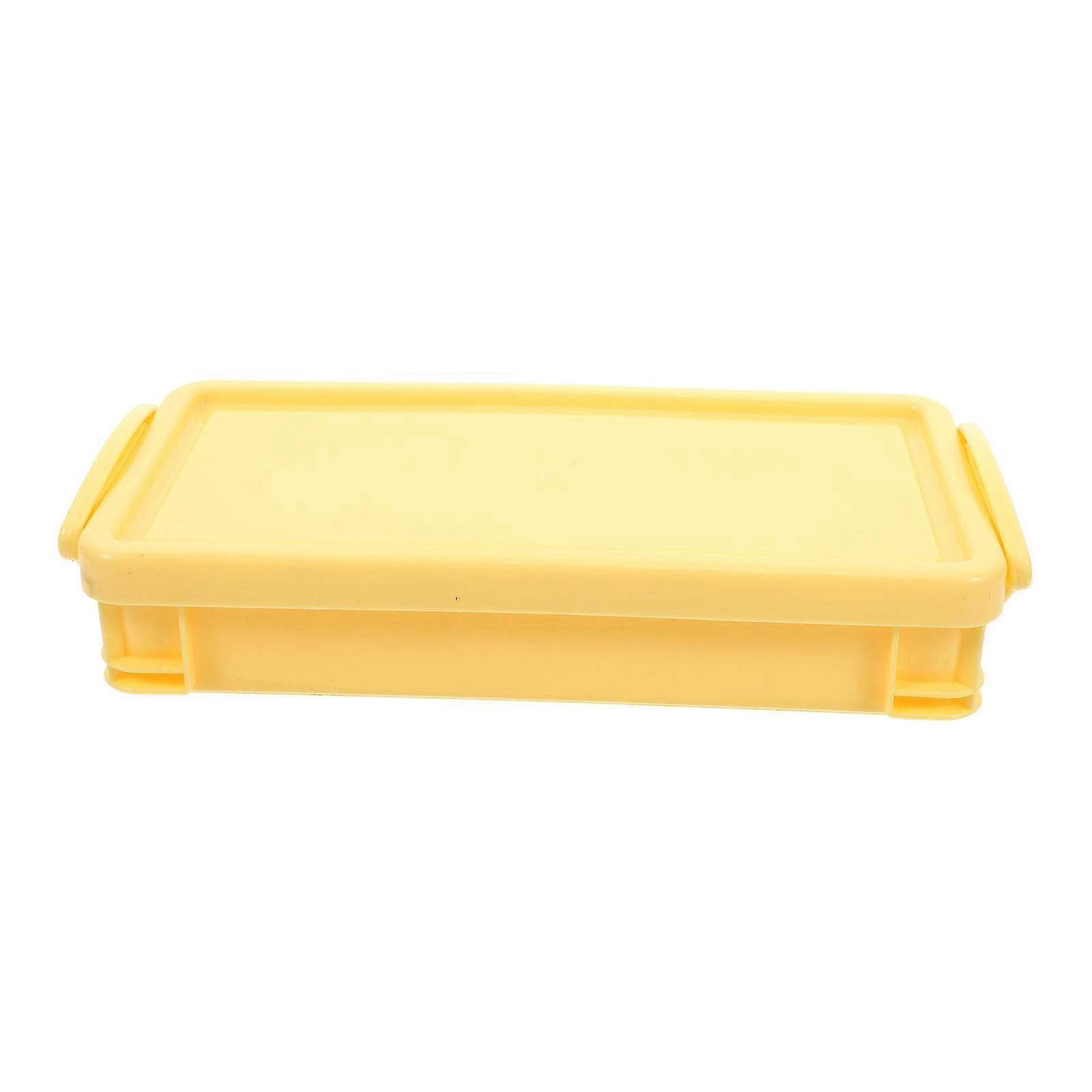 Plastic Pencil Box Organizer compatible with Storage Use 4Pcs Stackable Hard Case with Lid