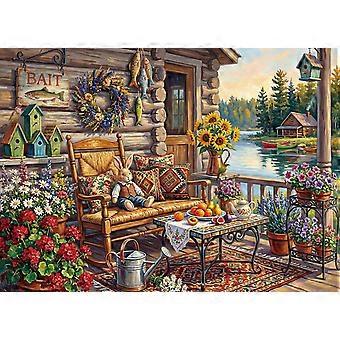 Cabin the Lake Jigsaw Educational Premium Rustic Scenery Puzzle Stress Relief Gifting CYQL-539