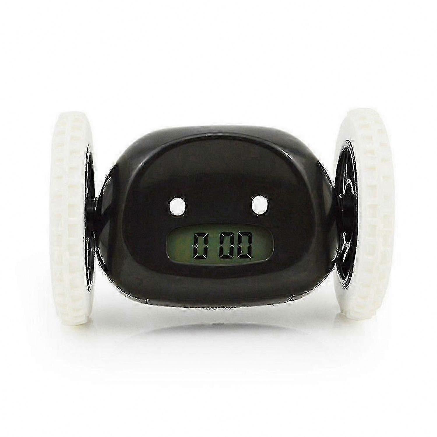 Black Runaway Alarm Clock on Wheels