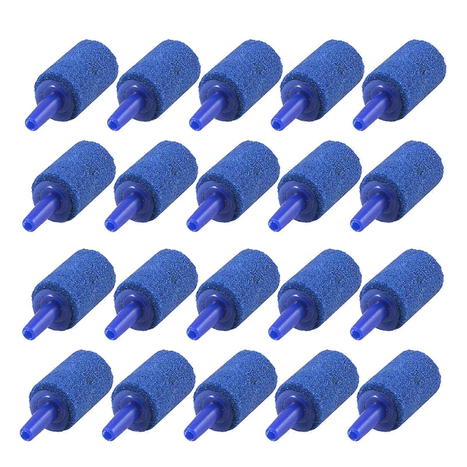 200Pcs Air Stone Bubble Diffuser Blue for Aquarium Fish Tank