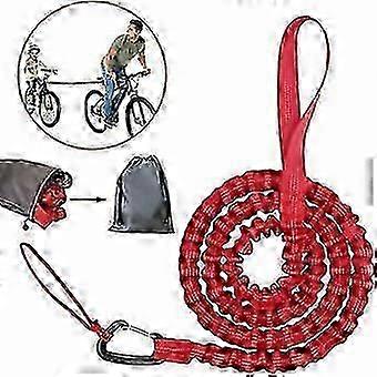 Corda di traino per bici per gite in famiglia, guinzaglio elastico elastico per una comoda trazione in salita su qualsiasi bicicletta, rosso, si estende fino a 3 m/118,11 pollici