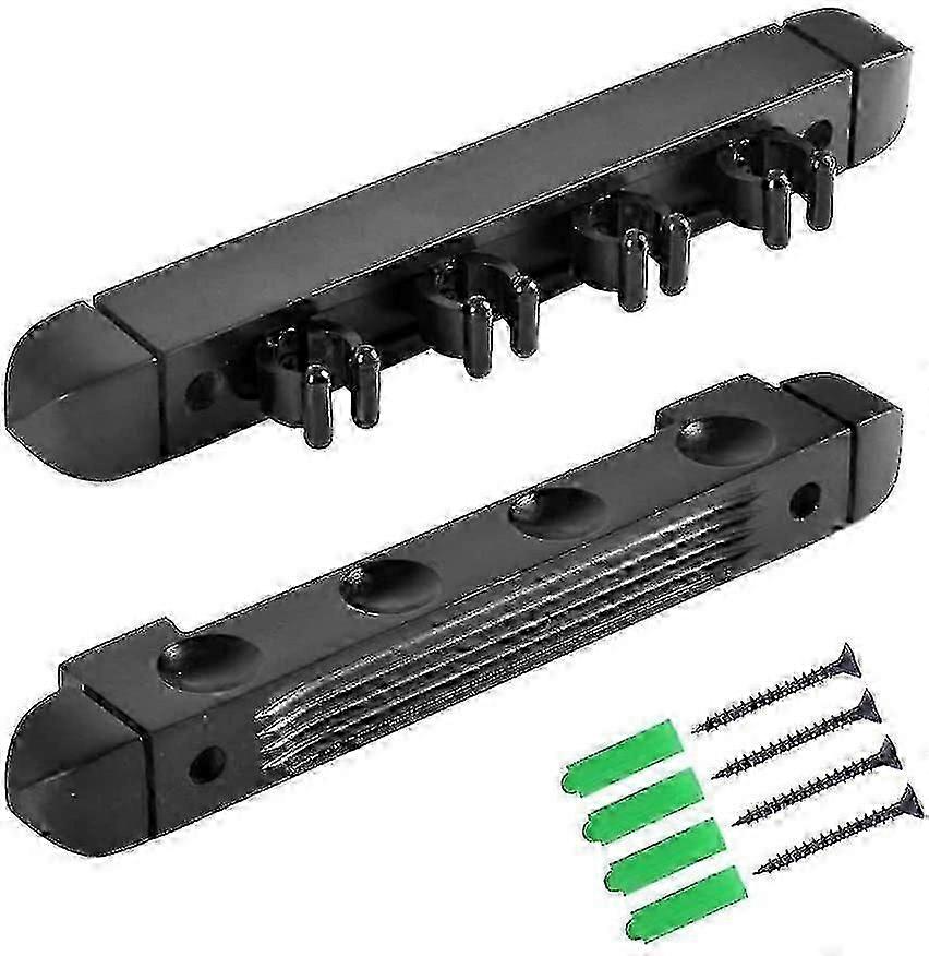 Wall-Mounted Pool Cue Rack, Solid Pine Wood, Holds 4 Cues, Includes Mounting Screws, 2-Pack