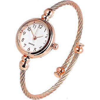 Ladies Quartz Bangle Wrist Watch - Women's Casual Cuff Bracelet Watch for Elegant Fashion, Alloy & Steel Band Timepiece
