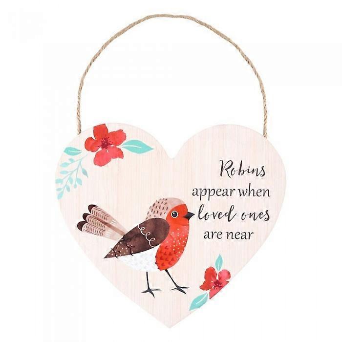 Something Different Loved Ones Robin Heart Plaque