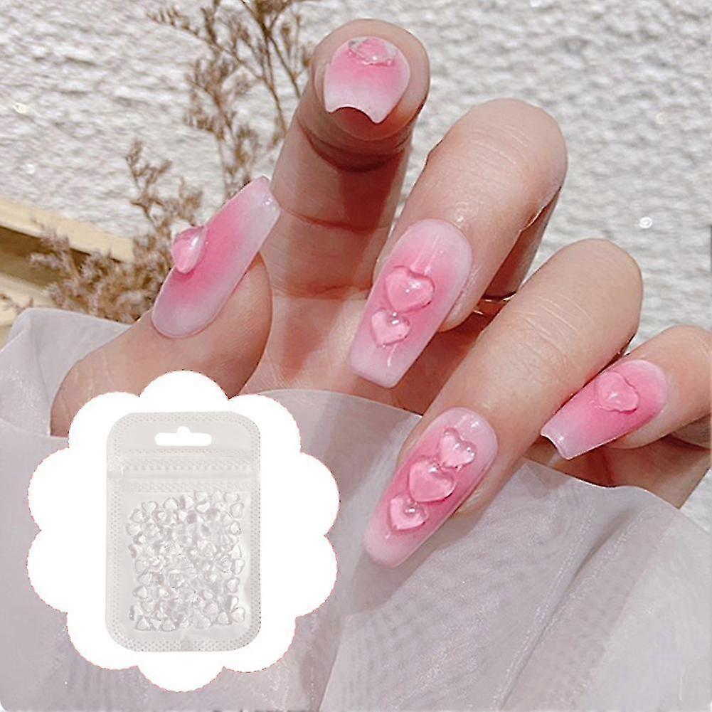 Transparent Blush Heart Resin Charms