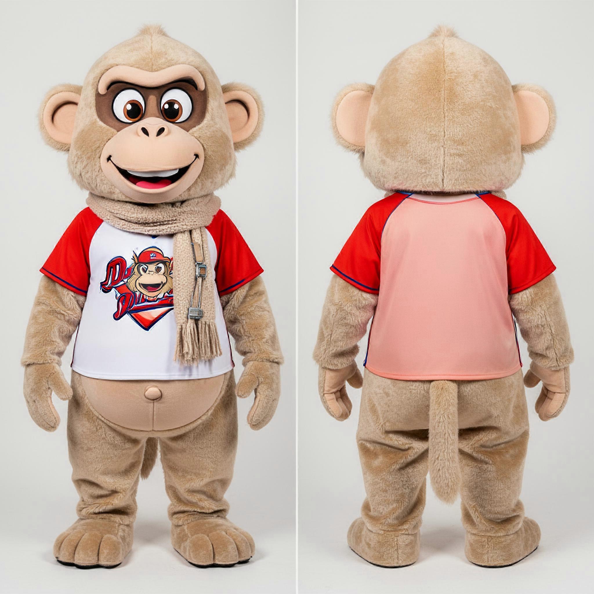 MASTICOT Beige Playful Baboon Mascot
