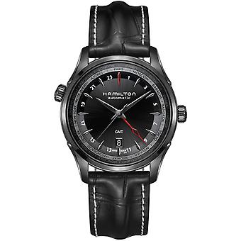 R. Hamilton jazzm GMT PVD NEG ed. Lim Zwitserse automatische analoge man horloge met Cowskin armband H32685731