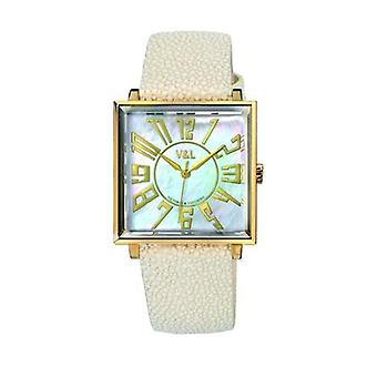 At v&l in knitted watch for Women Analog Quartz with Cowhide Bracelet VL049602