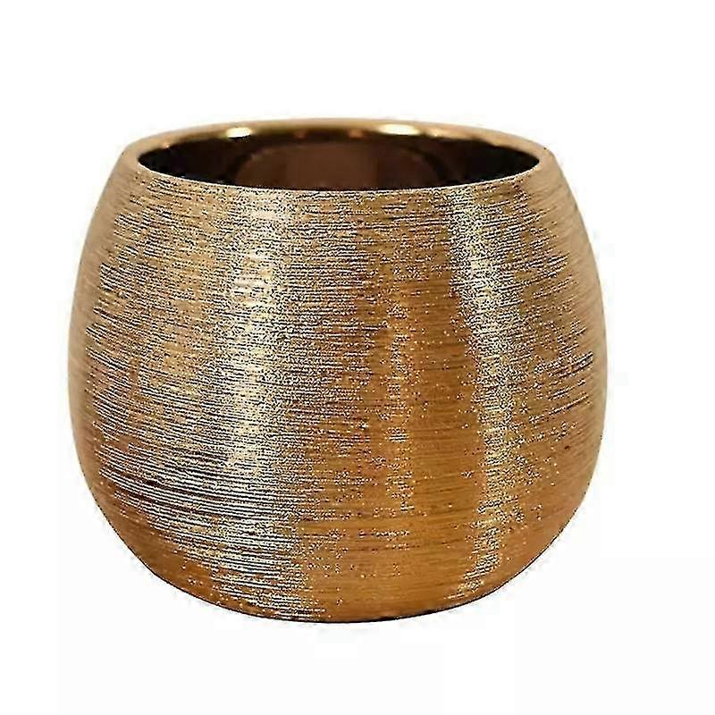 Luminous Gold Ceramic Flowerpot