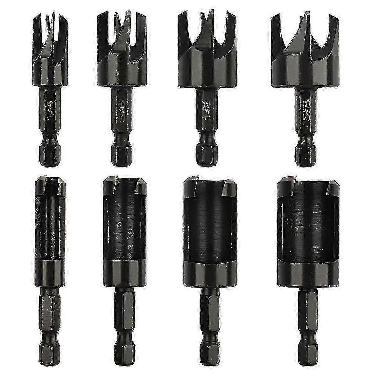 Straight plug cutter for carpentry, 8Pcs wood drill bit set