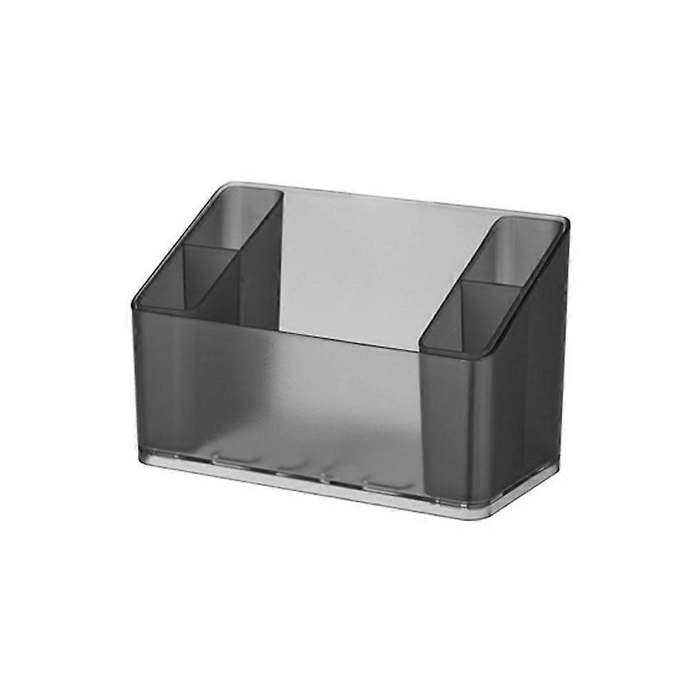 Acrylic Makeup Organizer Translucent Grey Five Compartment Vanity Storage Box