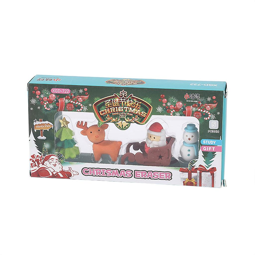 4 قطع محايات لغز عيد الميلاد 3D فصلية مطاط ممحاة ديكور عيد الميلاد