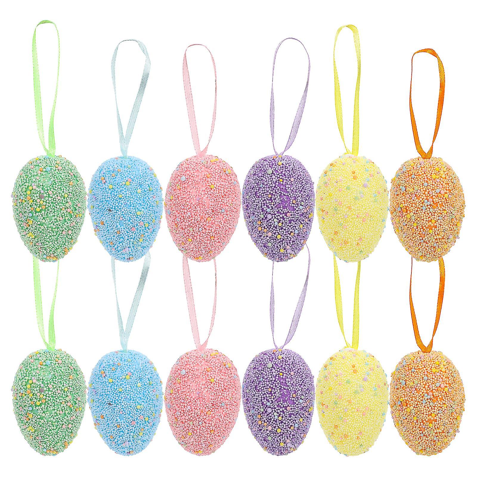 12pcs Easter Egg Accessories Easter Party Kids Toys Foams Easter Egg Decors