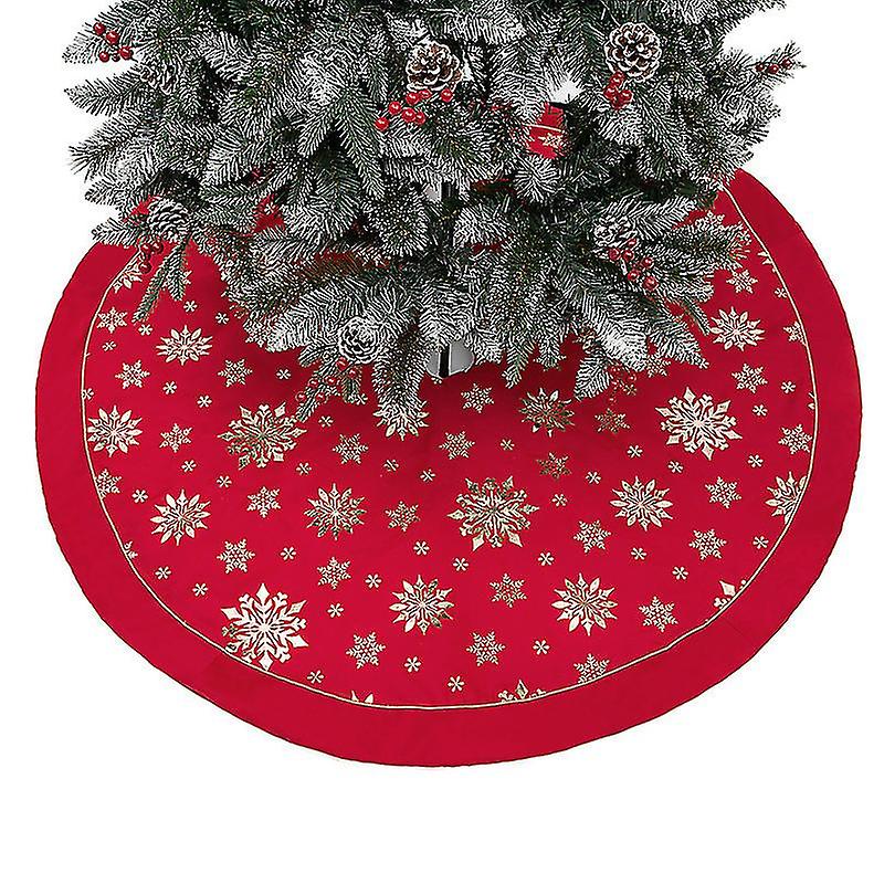 48" Large Christmas Tree Dress Bronzing Snowflake, Red