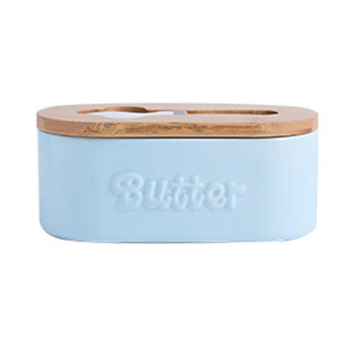 Butter Box Ceramic Butter Plate Knife Cheese Food Container C