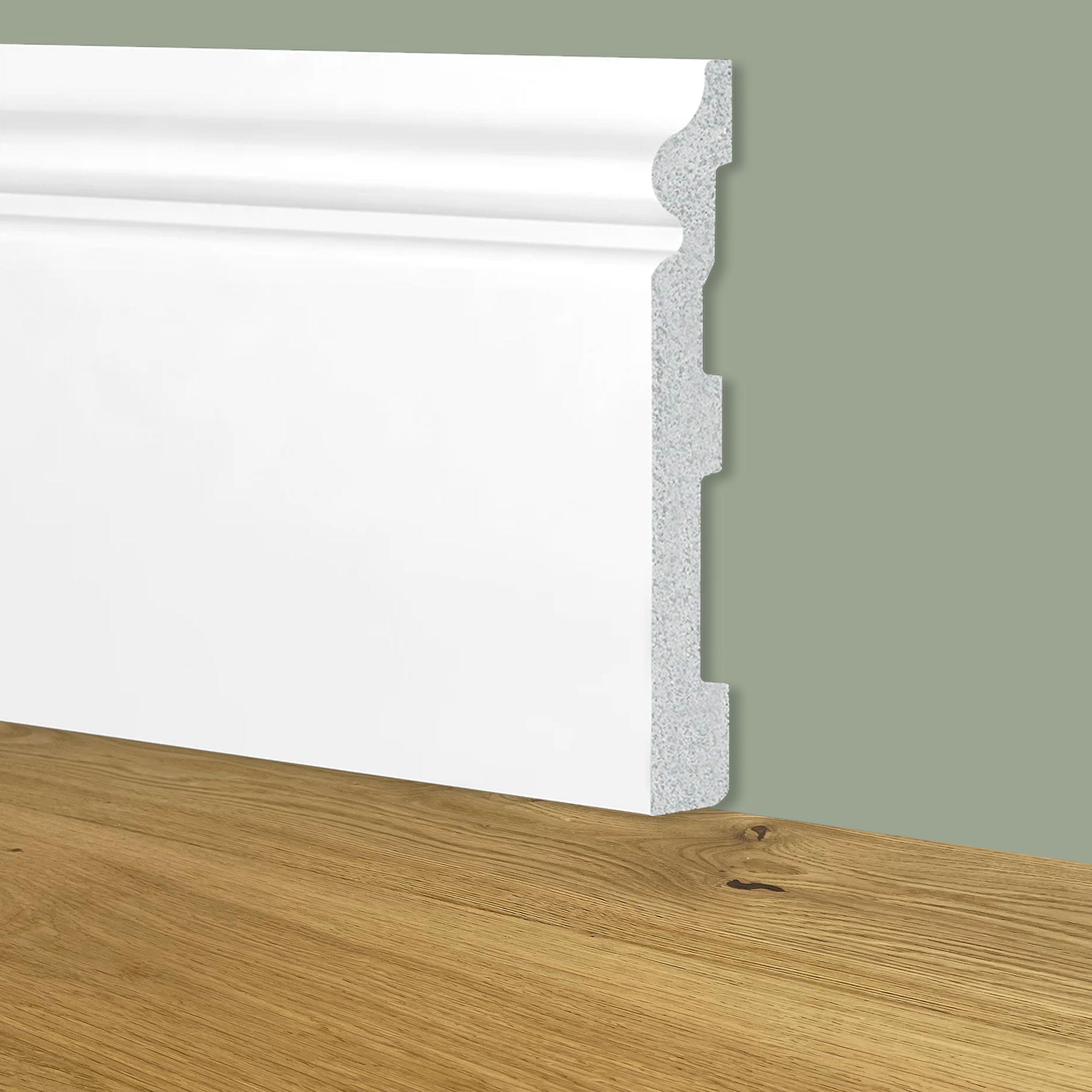 Plinthe blanche plinthe mod. Ethnique 180x19x2000mm Polymère - Polystructuré