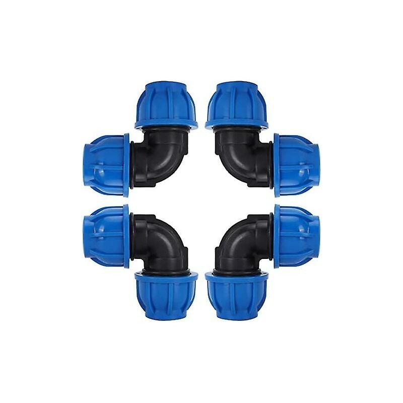 4pcsPE 25 Equal Plastic Elbow for Polyethylene Pipe ø 25 Pipe,Water Pipe Elbow PE Plastic Connector Quick Coupling Accessories for Drinking Water Puri