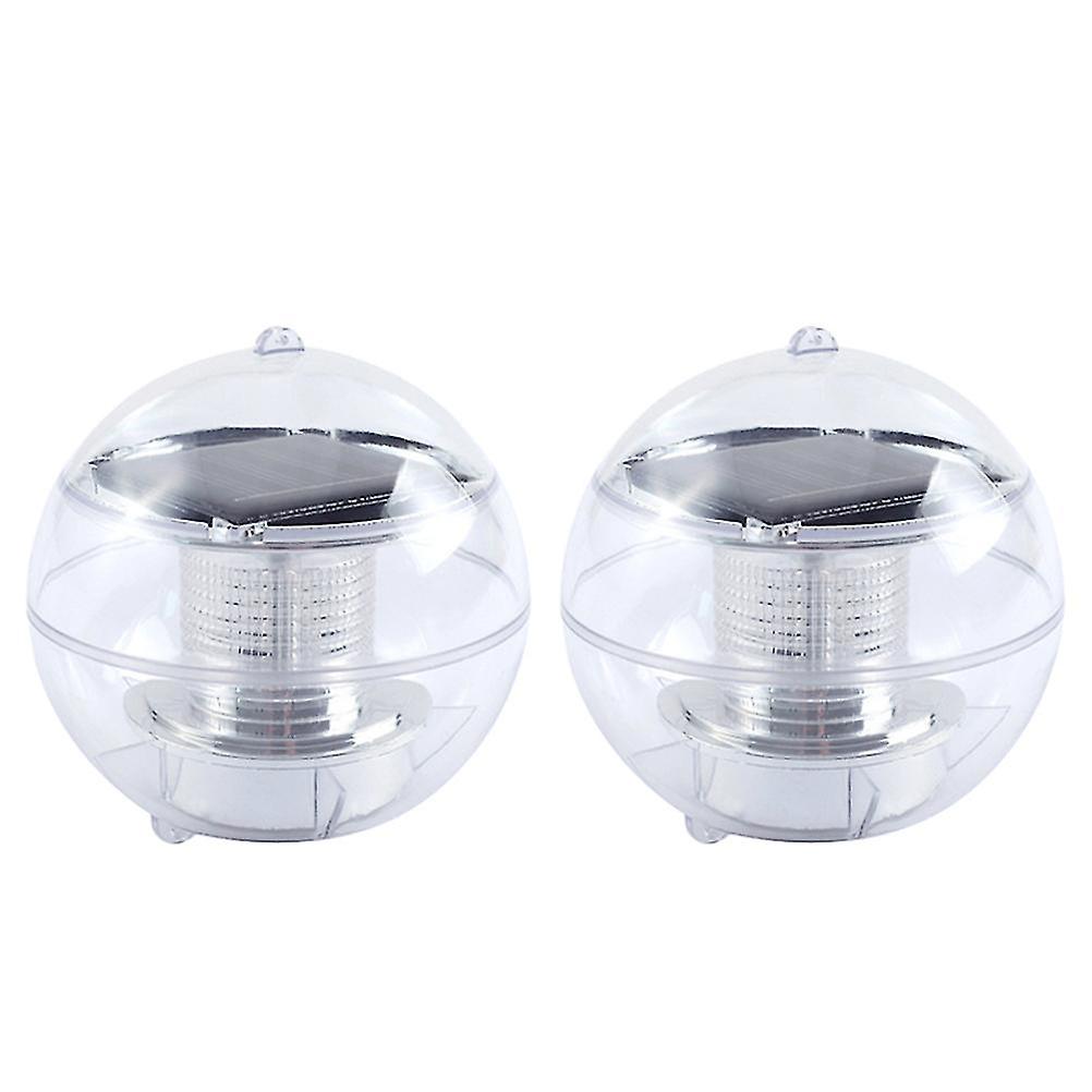 2pcs Outdoors Water Floating Led Lights Automatic Color Changing Lamp Solar Powered Pool Water Float Light Pond Floating Ball Light (ball Shape Warm L