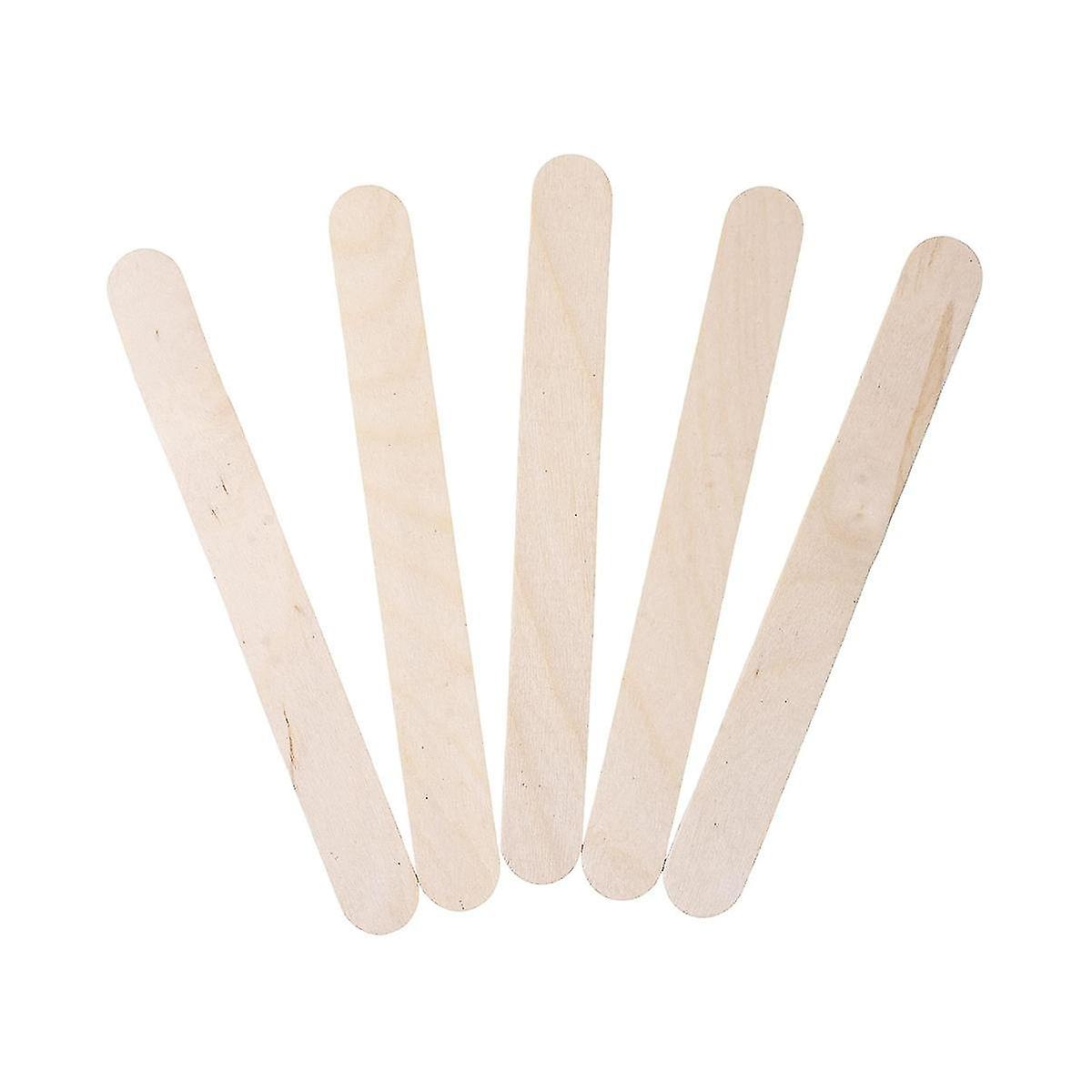 500 pièces Jumbo Wooden Craft Sticks Parfait pour l’épilation, Craft Project Tongue Depressor Popsicle Ice