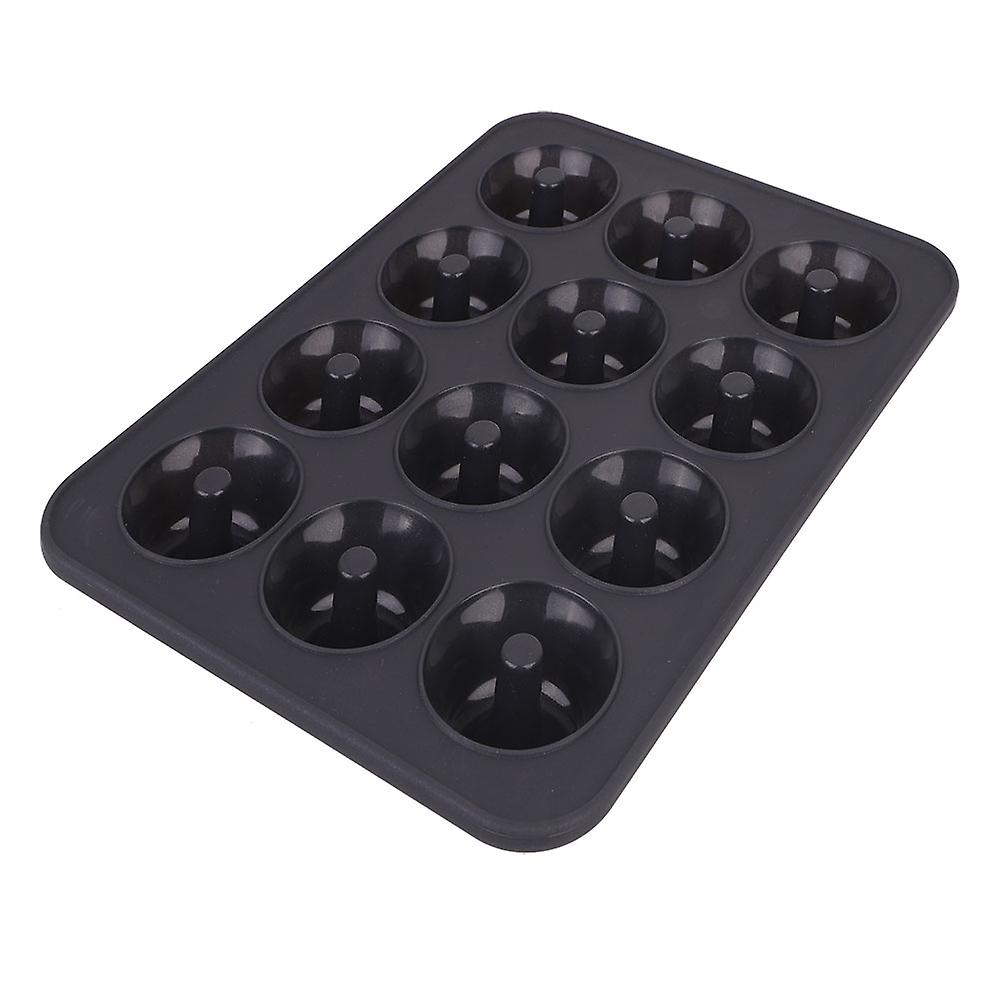 Daily Bake Silicone 12 Cup Mini Doughnut Pan Charcoal Strength Steel Reinforced