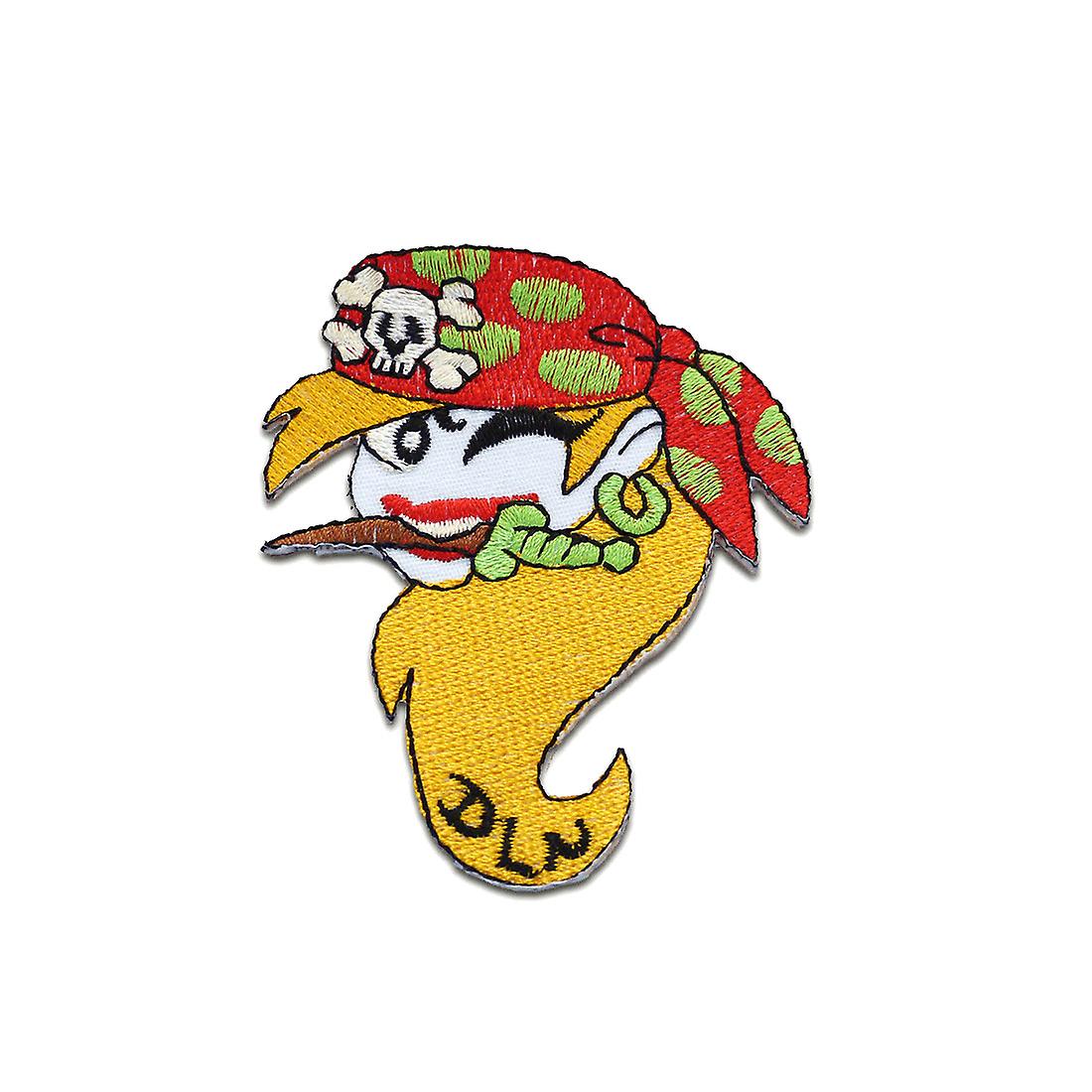 Patch / Iron-on Patch - Pirate Headscarf Saber Kids – yellow/red – 8,7x6,6cm - Patch