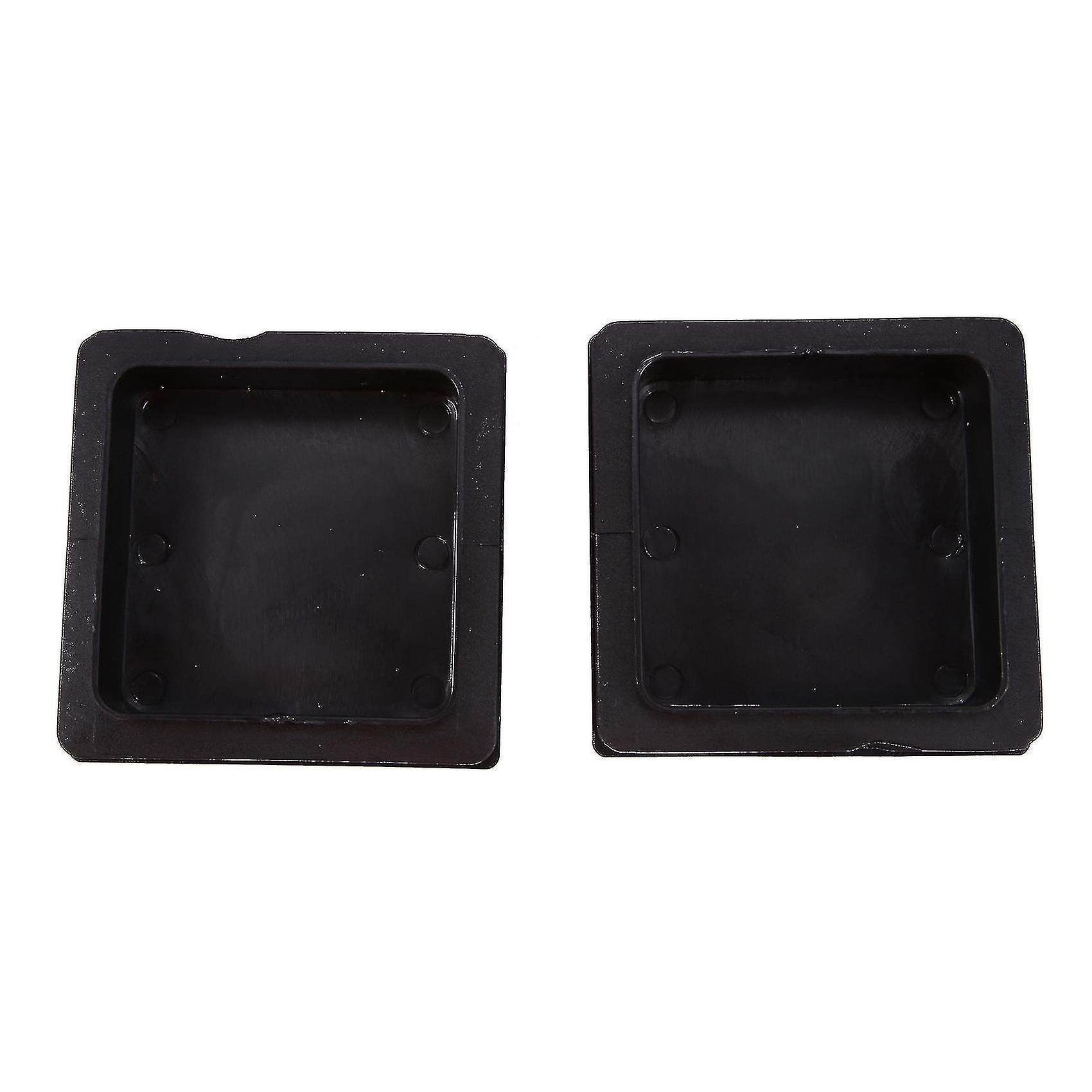 100mm X 100mm Plastic Ribbed Square End Caps Cover Tube Inserts 2 Pcs ...