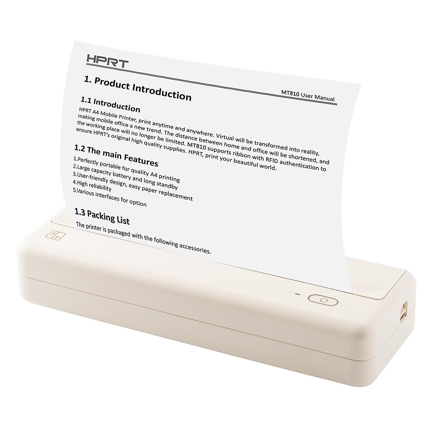 HPRT MT810 A4 Portable Paper Printer Thermal Printing Wireless BT Connect Compatible with iOS and An