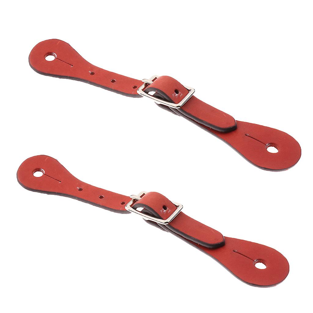 2 stk 22cm Hesteridning Skinn Sporestropper brun