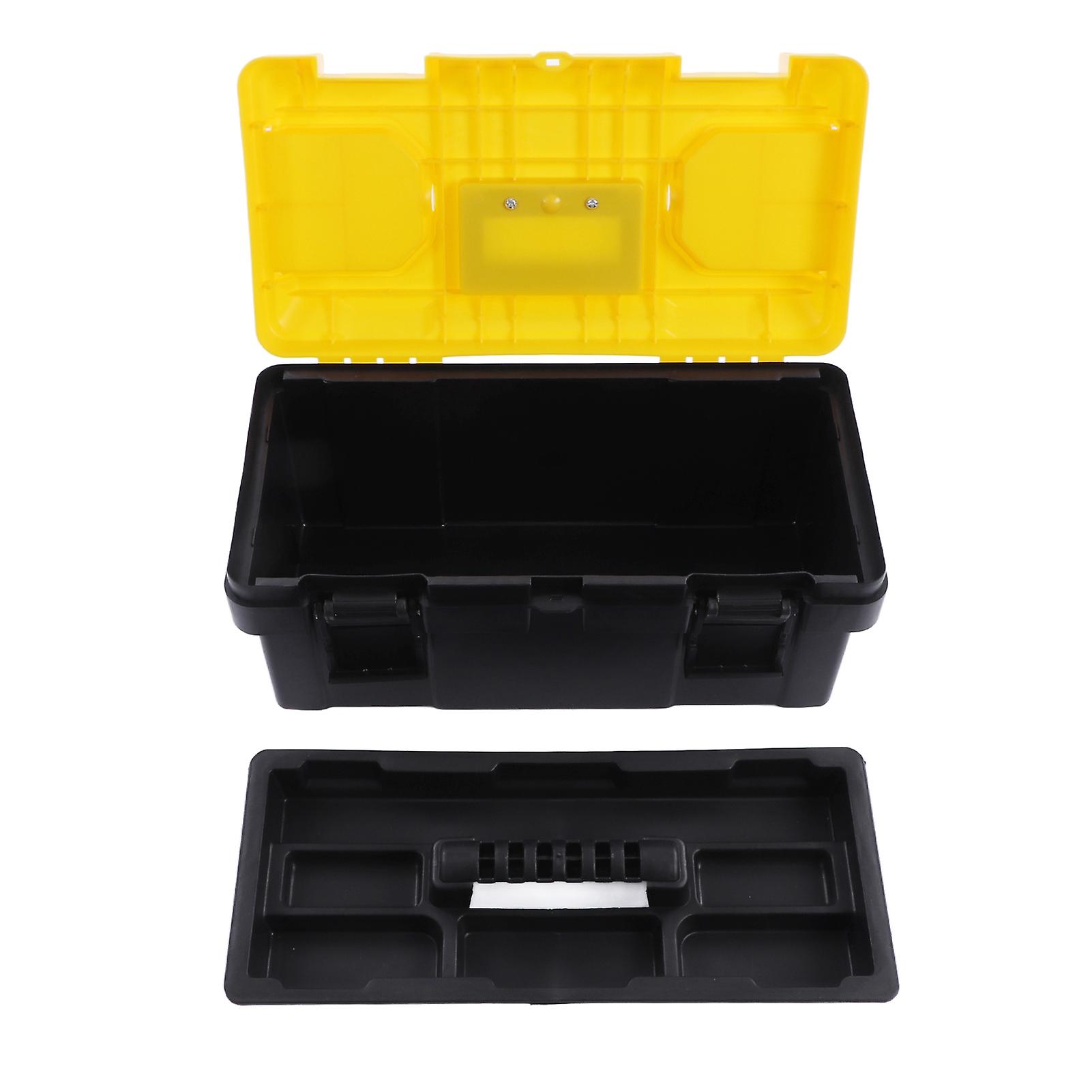 Ouitble Small Tool Box Plastic Tool Box 17-Inch Portable Multifunction Storage Toolbox for Craftsman Electrician Hardware Tools